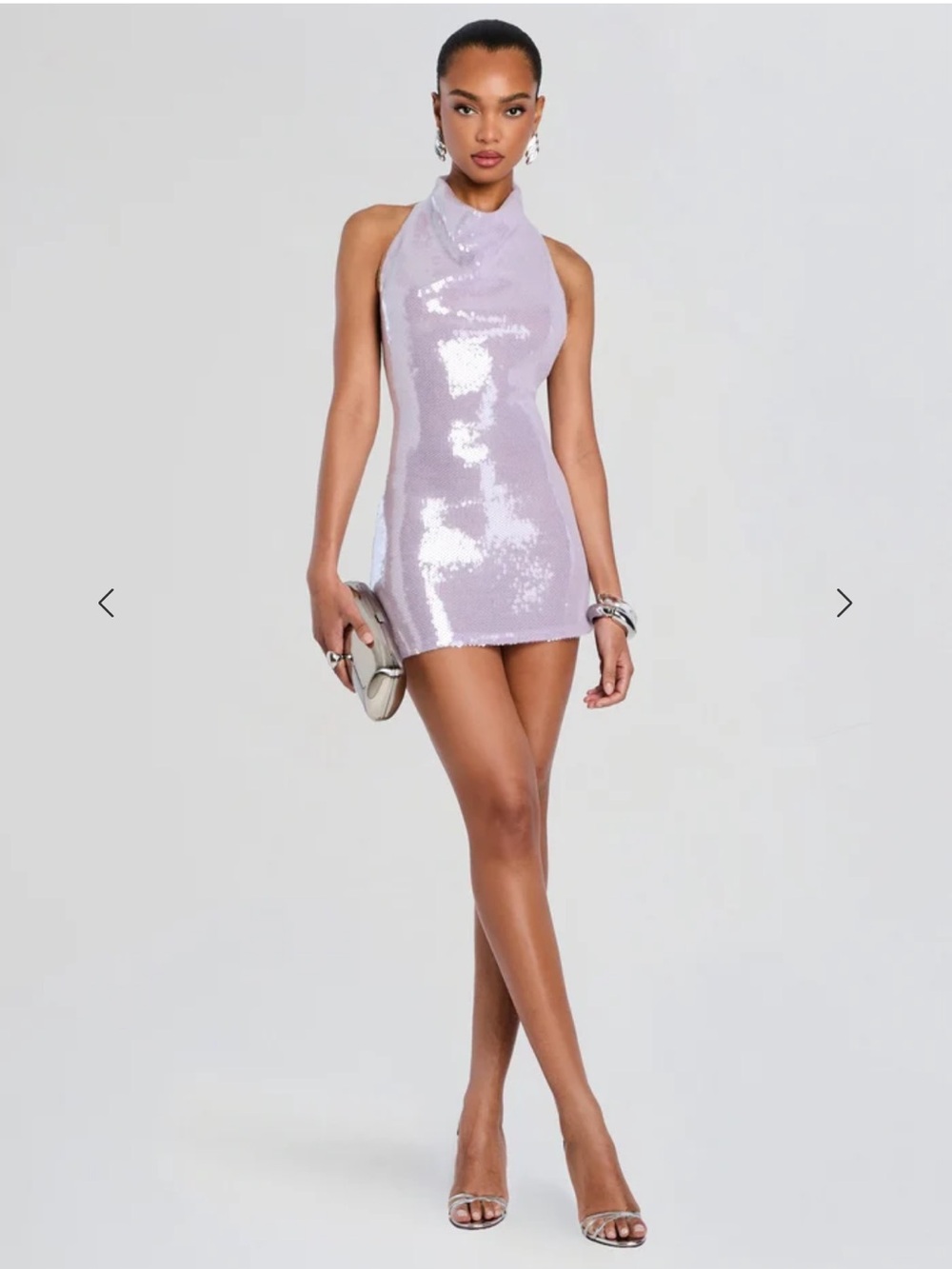 RETROFETE Avenya Sequined Halter Mini Dress